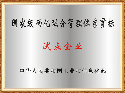 国家级两化融合管理体系贯标试点企业